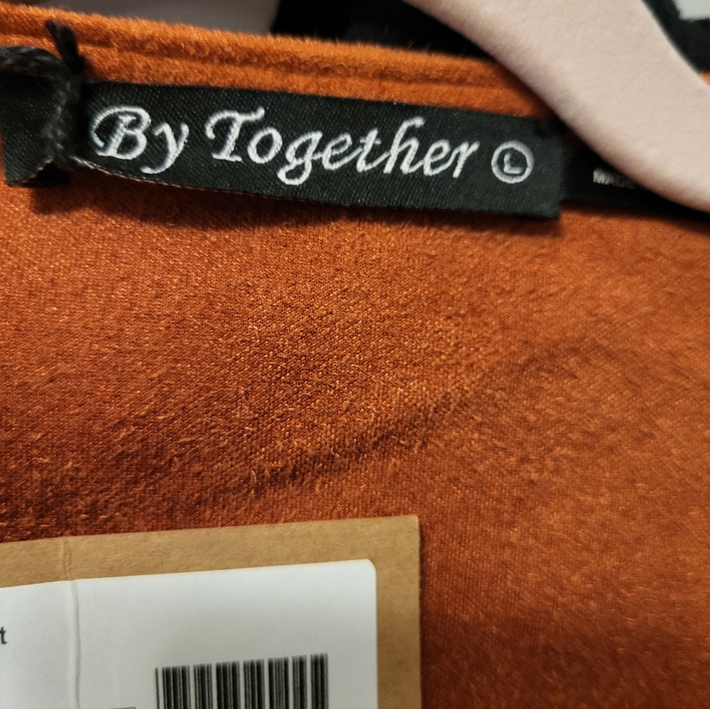 NWT By Together Suede-Look Rust Fringe Jacket - Picture 5 of 7
